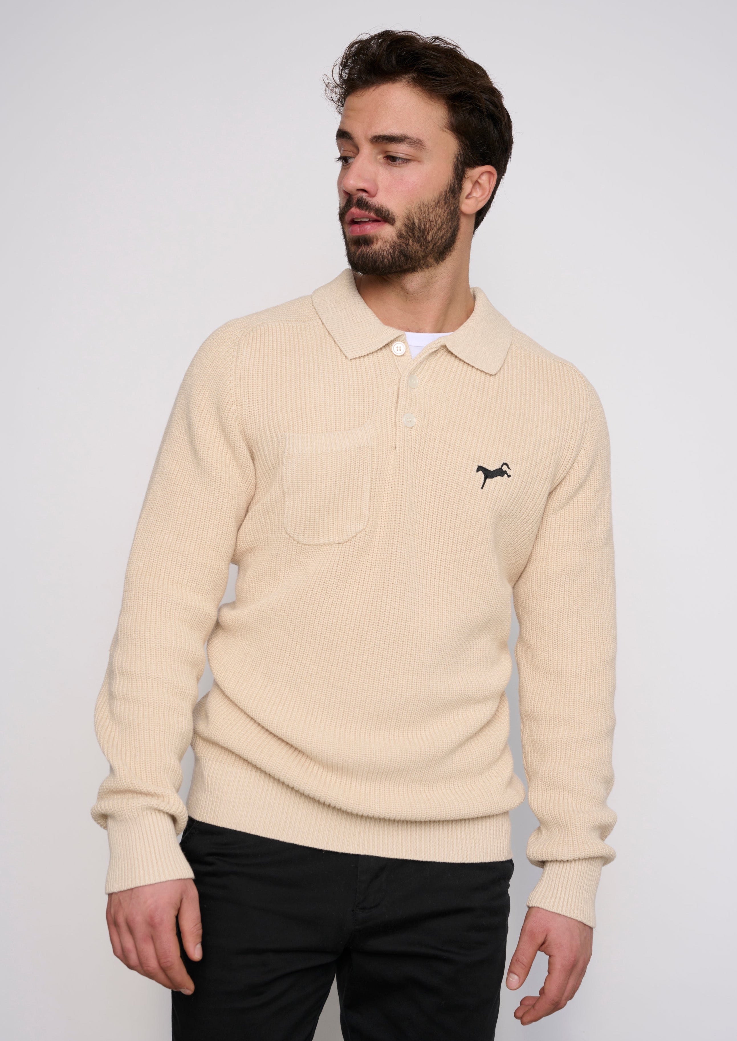 Pullover Caletto I im Polo-Design