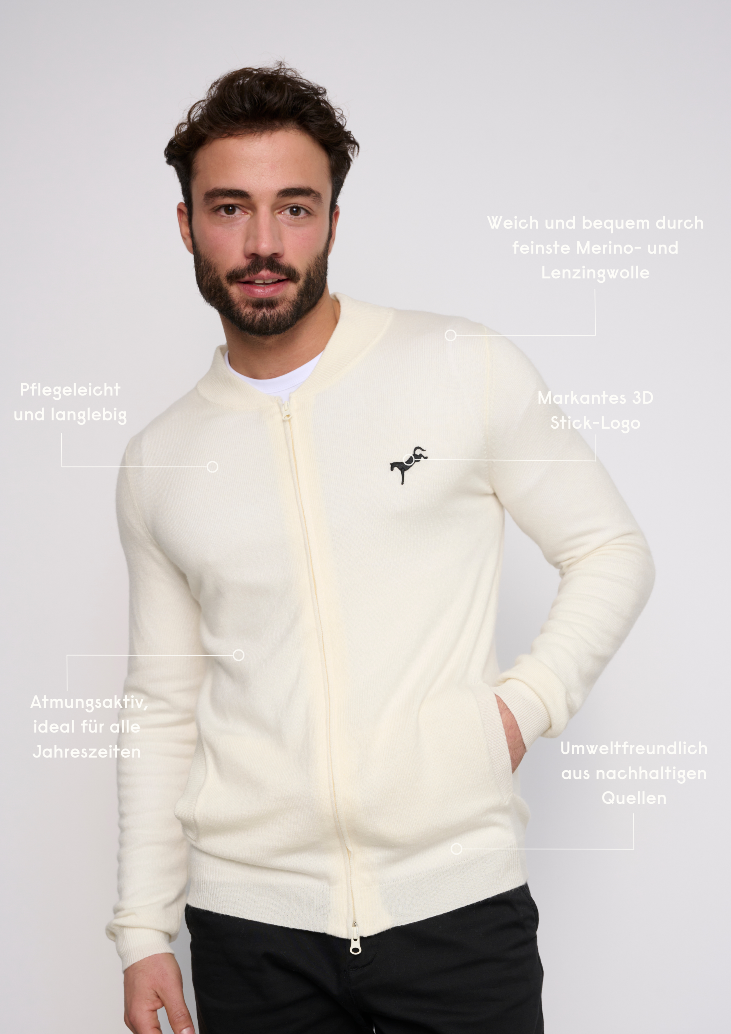 Cardigan Cantus mit College-Kragen