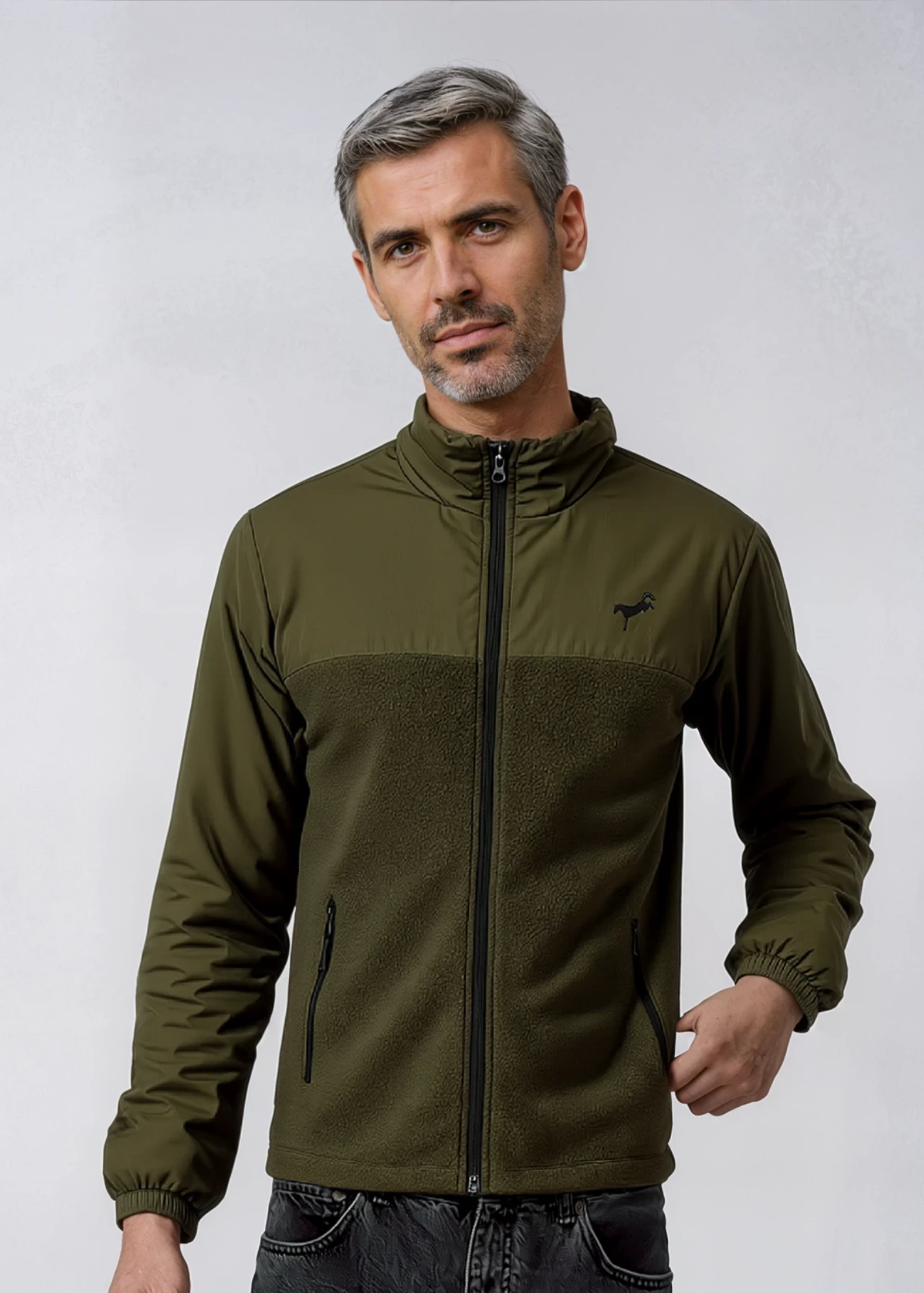 Jacke Carthago mit Teddyfell und 3D Stick-Logo